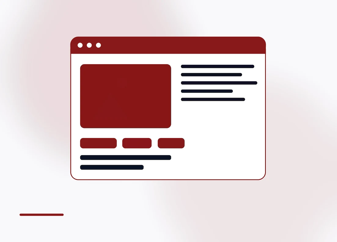 A browser window built from stacked layout blocks and code